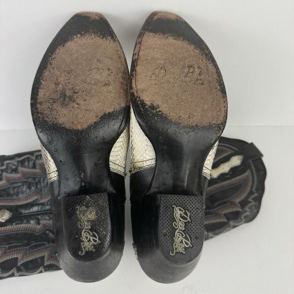 Dan Post  Snakeskin Leather Cowboy Boots Women’s Western Boho Rodeo, Sz. 8M - Picture 11 of 14